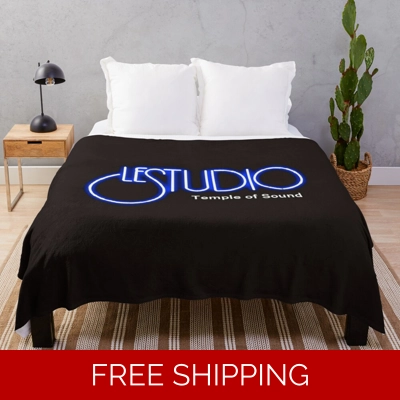 Le Studio Throw A Black Blanket Original White & Blue Logo TOS